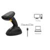 EQuip Wireless 1D Laser Barcode Scanner Long Distance with Stand Vonalkódolvasó Black 351025