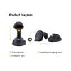EQuip Wireless 2D Barcode Scanner Long Distance with Stand Vonalkódolvasó Black 351026