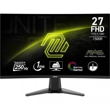 MSI MAG 27C6X gaming monitor - 27", FHD, ívelt 1500R, VA, 250Hz, 1ms 9S6-3CE01M-002 MSI MAG 27C6X gaming monitor - 27", FHD, ívelt 1500R, VA, 250Hz, 1ms 9S6-3CE01M-002