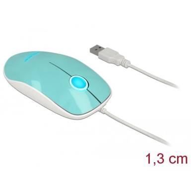 DeLock Optical 3-button LED Mouse USB Type-A Turquoise 12538 DeLock Optical 3-button LED Mouse USB Type-A Turquoise 12538