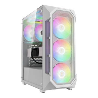 Gamdias Aura GC1 Elite WH ARGB Tempered Glass White 16333-120B4-40000-G Gamdias Aura GC1 Elite WH ARGB Tempered Glass White 16333-120B4-40000-G