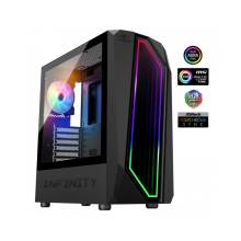 Spirit of Gamer INFINITY Black RGB fekete ablakos t&aacute;p n&eacute;lk&uuml;li ATX h&aacute;z 8201BK