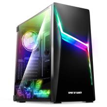 Spirit of Gamer CLONE 4 Black RGB fekete ablakos t&aacute;p n&eacute;lk&uuml;li ATX h&aacute;z 8902RA