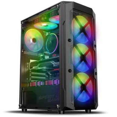 Spirit of Gamer REBEL XT RGB fekete ablakos táp nélküli ház 8502RA Spirit of Gamer REBEL XT RGB fekete ablakos táp nélküli ház 8502RA