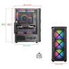 Spirit of Gamer REBEL XT RGB fekete ablakos táp nélküli ház 8502RA