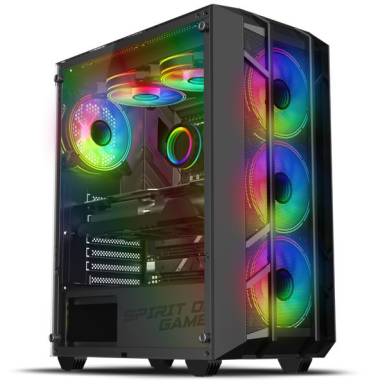 Spirit of Gamer REBEL NX RGB fekete ablakos táp nélküli ház 8501RA Spirit of Gamer REBEL NX RGB fekete ablakos táp nélküli ház 8501RA