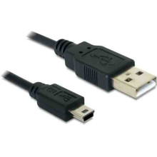 DELOCK Kábel 2x USB 2.0-A male to USB mini 5pin. 1m