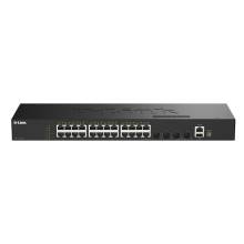 D-LINK Switch 24x1000Mbps(24xPOE) + 4x10G SFP+ Menedzselhethő, DGS-1530-28P/E DGS-1530-28P/E