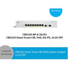 CISCO Switch 8x1000Mbps (POE) + 2x1000Mbps SFP, Menedzselhető, F&eacute;mh&aacute;zas, Rackes - CBS220-8P-E-2G-EU CBS220-8P-E-2G-EU