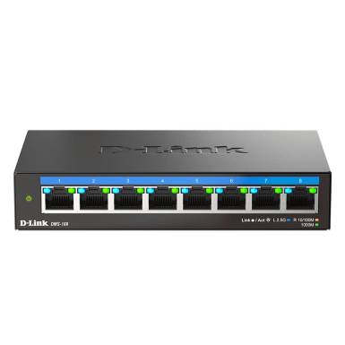 D-LINK Switch 8x2.5Gbps Multi-Gigabit Fémházas Asztali, DMS-108/E DMS-108/E D-LINK Switch 8x2.5Gbps Multi-Gigabit Fémházas Asztali, DMS-108/E DMS-108/E