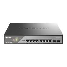 D-LINK Switch 8x1000Mbps(8xPOE) +2xSFP Uplink F&eacute;mh&aacute;zas, Surveillance Menedzselhető Rackes 242 Watt POE, DSS-200G-10MPP/E DSS-200G-10MPP/E