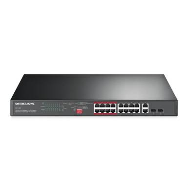 MERCUSYS Switch 18x1000Mbps(16xPOE+) + 2xSFP, F&eacute;mh&aacute;zas Asztali Rackes, MS120GP MS120GP