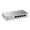 ZYXEL Switch 5x1000Mbps (4xPOE+), Fémházas Asztali, GS1200-5HPV3-EU0101F GS1200-5HPV3-EU0101F