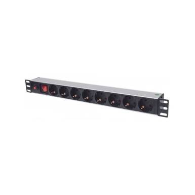 INTELLINET PDU 8x SCHUKO 19" 1U 3m kapcsol&oacute;s Fekete 713986