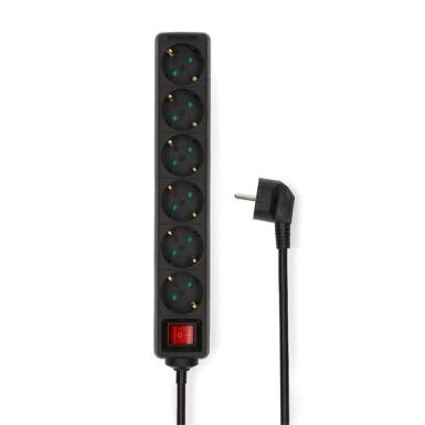 Nedis ESOC615F2BK 6 aljzatos kapcsolós (6-os) elosztó, 1,5 m, 3680 W, 16 A ESOC615F2BK Nedis ESOC615F2BK 6 aljzatos kapcsolós (6-os) elosztó, 1,5 m, 3680 W, 16 A ESOC615F2BK
