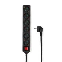 Nedis ESOC650F2BK 6 aljzatos kapcsol&oacute;s (6-os) eloszt&oacute;, 5 m, 3680 W, 16 A ESOC650F2BK