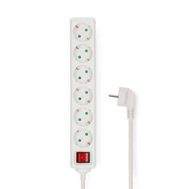 Nedis ESOC630F2WT 6 aljzatos kapcsolós (6-os) elosztó, 3 m, 3680 W, 16 A ESOC630F2WT Nedis ESOC630F2WT 6 aljzatos kapcsolós (6-os) elosztó, 3 m, 3680 W, 16 A ESOC630F2WT