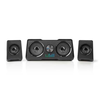 Nedis GSPR21022BK gamer hangszóró készlet, csatornák: 2.2, USB tápellátás, 3,5 mm jack, 48 W, LED, hangerőszabályozó GSPR21022BK Nedis GSPR21022BK gamer hangszóró készlet, csatornák: 2.2, USB tápellátás, 3,5 mm jack, 48 W, LED, hangerőszabályozó GSPR21022BK