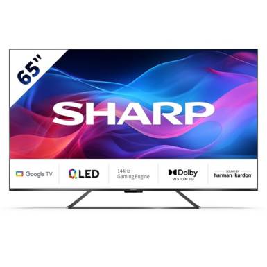 SHARP 65GR8265E 65"/164cm 4K UHD QLED Google TV Harman/Kardon hangsz&oacute;r&oacute;kkal, 144 Hz, 3840x2160, 4xHDMI/2xUSB 65GR8265E