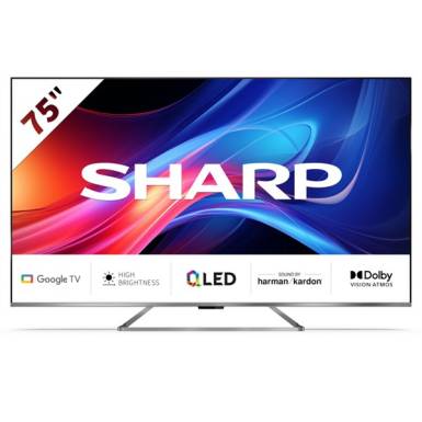 SHARP 75GP7265E 75"/189cm 4K UHD QLED Google TV Harman/Kardon hangszórókkal, 3840x2160, 4xHDMI/2xUSB 75GP7265E SHARP 75GP7265E 75"/189cm 4K UHD QLED Google TV Harman/Kardon hangszórókkal, 3840x2160, 4xHDMI/2xUSB 75GP7265E