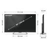 SHARP 50HR7265E 50"/126cm 4K UHD 144Hz QLED Google TV 144 Hz, 3840x2160 4xHDMI/2xUSB 50HR7265E