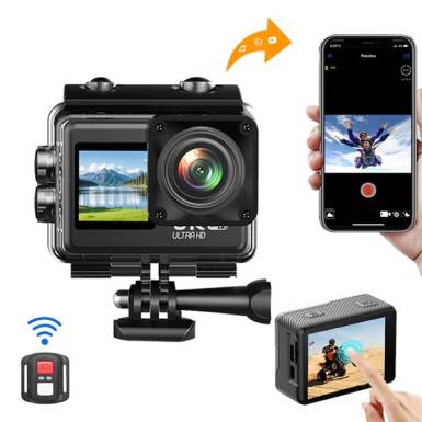 BLACKBIRD Akció Kamera Dual Screen érintő képernyő, távirányító V6 6K Wifi, Fekete BH1696 BLACKBIRD Akció Kamera Dual Screen érintő képernyő, távirányító V6 6K Wifi, Fekete BH1696