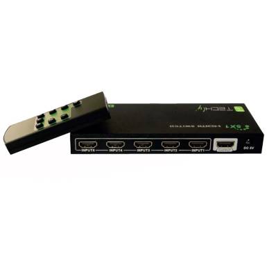 TECHLY HDMI switch, 5 in 1 out, 4K Ultra HD, IR IDATA HDMI-4K51