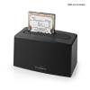 Nedis HDDUSB3210BK HDD / SSD dokkoló, USB 3.2 Gen1, USB Type-A, 2 fiókos, 2,5 / 3,5", USB 3.2 Gen1 HDDUSB3210BK