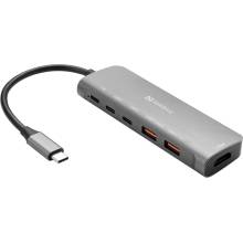 SANDBERG USB-C Dokkol&oacute; HDMI + 2xUSB-A + 2xUSB-C + PD100W 136-65