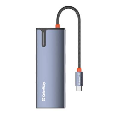 COLORWAY USB-elosztó (dokkolóállomás) CW-HUB01, ColorWay USB-C 5-b-1 Type C PD 100W/USB3.0x3/HDMI 4K CW-HUB01 COLORWAY USB-elosztó (dokkolóállomás) CW-HUB01, ColorWay USB-C 5-b-1 Type C PD 100W/USB3.0x3/HDMI 4K CW-HUB01