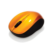 VERBATIM Egér, vezeték nélküli, optikai, közepes méret, USB, VERBATIM "Go", lávaszínű