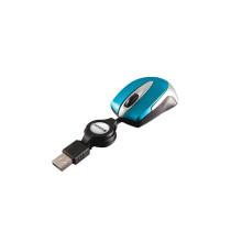 VERBATIM Egér, vezetékes, optikai, kisméret, USB, VERBATIM "Go Mini", ezüst-karibikék