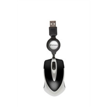 VERBATIM Egér, vezetékes, optikai, kisméret, USB, VERBATIM "Go Mini", ezüst-fekete