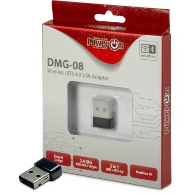 PowerON DMG-08 Wi-Fi 4 + BT4.0 USB Adapter 88888150
