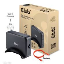 HUB Club3D Travel Charger 240 Watt GaN technology, Four port USB Type-C, Power Delivery(PD) 3.1 and PPS Support CAC-1918