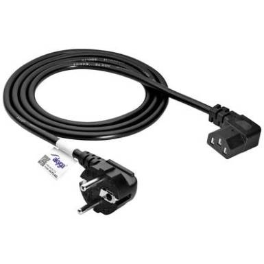 KAB Akyga AK-PC-02C PC Power Cable 90&deg; h&aacute;l&oacute;zati t&aacute;pk&aacute;bel, 1,5 m, fekete AK-PC-02C