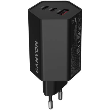 CANYON charger HEXAGON 65 GaN 65W 2xPD 1xQC EU Black CND-CHAHEX65B CANYON charger HEXAGON 65 GaN 65W 2xPD 1xQC EU Black CND-CHAHEX65B