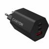CANYON charger HEXAGON 65 GaN 65W 2xPD 1xQC EU Black CND-CHAHEX65B