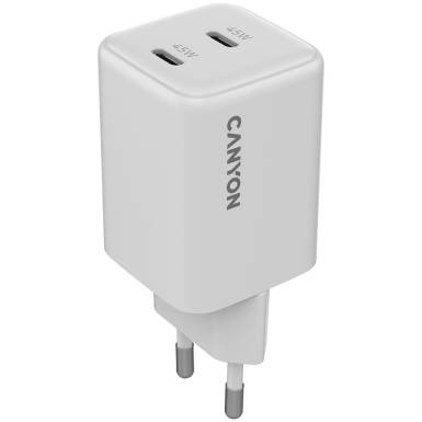 CANYON charger CU45CC GaN 45W 2xPD EU White CNS-CUW45CC CANYON charger CU45CC GaN 45W 2xPD EU White CNS-CUW45CC