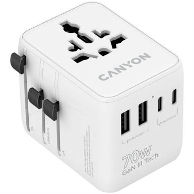 CANYON Travel Adapter OnTour 70 EU/UK/US/AUS 70W White CNS-TA70W1006W CANYON Travel Adapter OnTour 70 EU/UK/US/AUS 70W White CNS-TA70W1006W