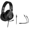 LORGAR Noah 101, Gaming headset with microphone, 3.5mm jack connection, cable length 2m, foldable design, PU leather ear pads, size: 185*195*80mm, 0.245kg, black LRG-GHS101B