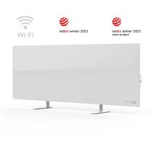 AENO Premium Eco Smart Heater, 700W, Tempered glass, Infrared+convection heating type, Plug type: Europe (E/F type), WHITE AGH0001S