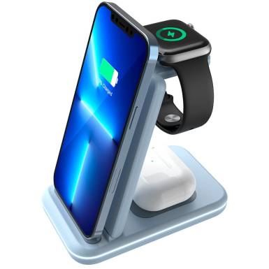 CANYON wireless charger WS-304 15W 3in1 Blue CNS-WCS304BL
