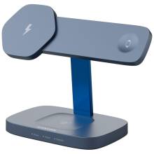 CANYON Wireless Charging Station Hexagon 310 3in1 DarkGrey/Blue CNS-WCS310DGBL