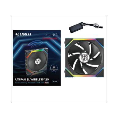 Lian Li UNI FAN SL Wireless 120 Reverse Blade rendszerhűtő - ARGB, PWM, 300-1900rpm, 31dBA, fekete 12RSL1W1B Lian Li UNI FAN SL Wireless 120 Reverse Blade rendszerhűtő - ARGB, PWM, 300-1900rpm, 31dBA, fekete 12RSL1W1B