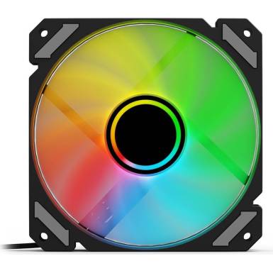 Sharkoon Shark Mirror PWM RGB rendszerhűtő - 120mm, 500-1500rpm, fekete 4044951042449