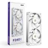 NZXT F240X rendszerhűtő - 240mm-es nagy teljesítményű, egy keretes RGB ventilátoregység, fehér RF-U24PN-W1