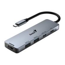 Genius UH-500 5-in-1 USB 3.0 Hub - HDMI 4K@60Hz, 3xType-A, 1xType-C, 1x100W PD 31240003400