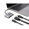Delock USB Type-C adapter > HDMI 4K 30 Hz, USB Type-A és USB Type-C PD 2.0 90 W porttal 61071