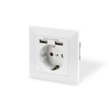 DIGITUS DA-70613 2xUSB 250V schuko s&uuml;llyesztett fali aljzat DA-70613